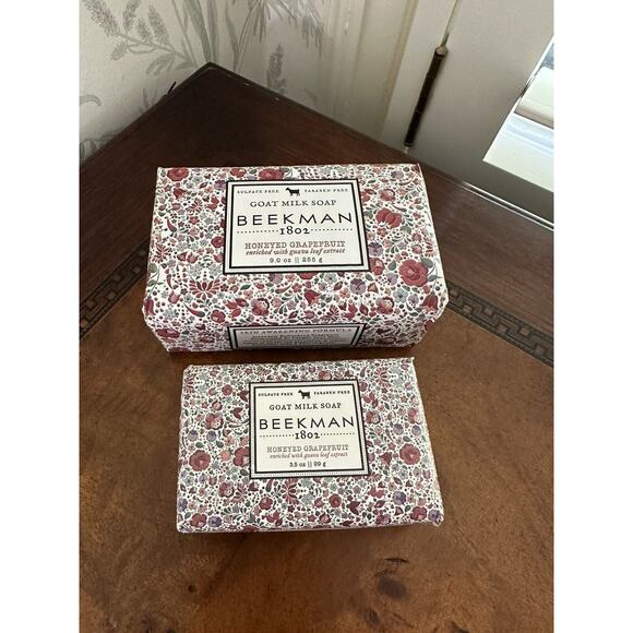 Lot of 2 Beekman 1802 Goat Milk Soap Honey Grapefruit 9oz + 3.5oz - Picture 1 of 2